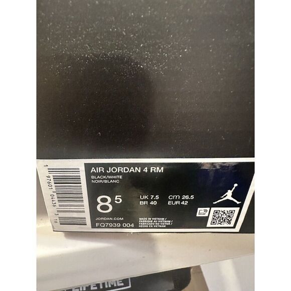 Nike Air Jordan 4 RM Black/White FQ7939-004 Men\'s Size 8.5 (New)
